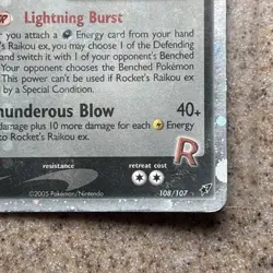 Rocket's Raikou ex 108/107 Deoxys Holo Rare Pokemon TCG Nintendo MP - Image 5