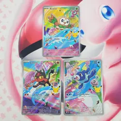 Rowlett 043 + Litten 044 + Popplio 045 - First Partner Pokemon Cards #L377 - Image 1