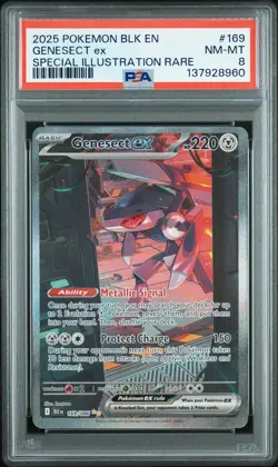 2025 POKEMON BLK EN-BLACK BOLT SPECIAL ILLUSTRATION RARE #169 GENESECT EX PSA 8 - Image 1