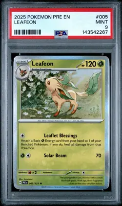 2025 POKEMON PRE EN-PRISMATIC EVOLUTIONS #005 LEAFEON PSA 9 - Image 1