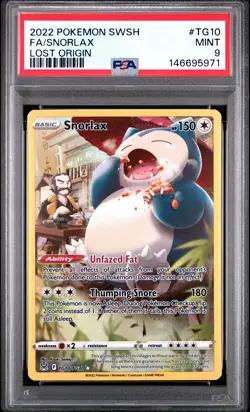 2022 POKEMON SWORD & SHIELD LOST ORIGIN #TG10 FULL ART/SNORLAX PSA 9 - Image 1