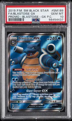 2019 POKEMON SM PROMO PREMIUM COLLECTION #SM189 FULL ART/BLASTOISE GX PSA 10 - Image 1