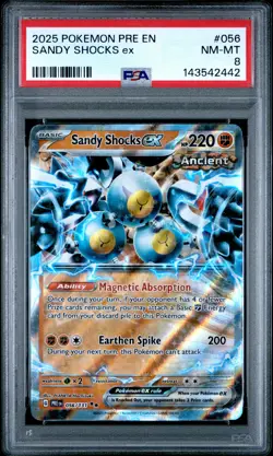 2025 POKEMON PRE EN-PRISMATIC EVOLUTIONS #056 SANDY SHOCKS EX PSA 8 - Image 1
