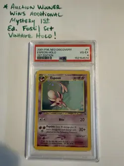 Pokemon PSA 4 FIRST EDITION Espeon Neo Discovery Holo Rare Vintage 1st Ed. 💎 - Image 1