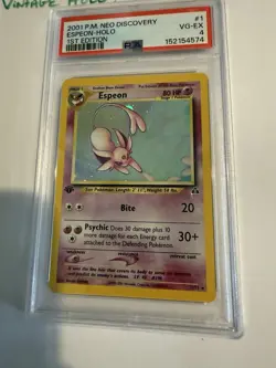 Pokemon PSA 4 FIRST EDITION Espeon Neo Discovery Holo Rare Vintage 1st Ed. 💎 - Image 2