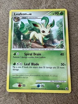 2008 Pokemon TCG MAJESTIC DAWN Leafeon Lv.40 HP 90 Regular Non Holo 24/100 LP/MP - Image 1