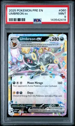 2025 POKEMON PRE EN-PRISMATIC EVOLUTIONS #060 UMBREON EX PSA 9 - Image 1