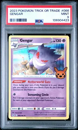 2023 POKEMON TRICK OR TRADE #066 GENGAR PSA 9 - Image 1