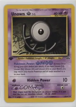 Unown U 1st Ed. Pokemon Neo Discovery #51 2001 - Image 1