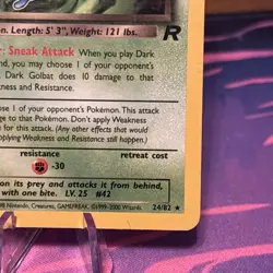 2000 Pokemon Team Rocket Dark Golbat 24/82 rare NM - Image 3