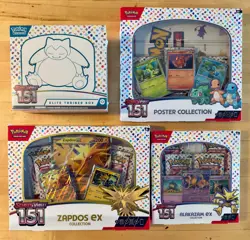 Pokemon TCG: S&V 151 Sealed ETB, Poster, Zapdos ex & Alakazam ex Collections - Image 1