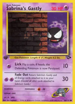 2000 Pokemon TCG: Gym Challenge - Sabrina's Gastly - 1st Edition - Near Mint - Image 1