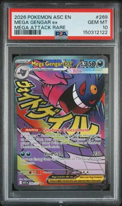 2026 POKEMON ASC EN-ASCENDED HEROES MEGA ATTACK RARE #269 MEGA GENGAR EX PSA 10 - Image 1