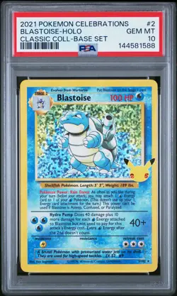 2021 POKEMON CELEBRATIONS CLASSIC COLLECTION #2 BLASTOISE-HOLO PSA 10 - Image 1