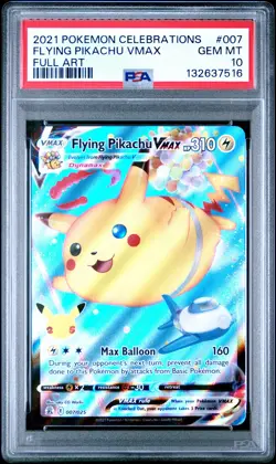 2021 POKEMON CELEBRATIONS #007 FULL ART/FLYING PIKACHU VMAX PSA 10 - Image 1