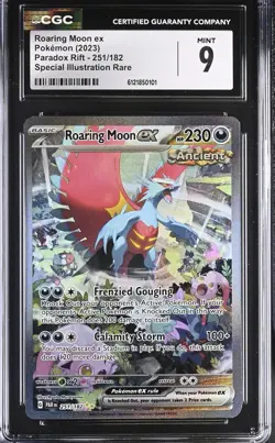 Roaring Moon EX 251/182 Special Illustration Rare Pokemon CGC 9 Mint - Image 1
