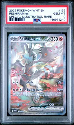 2025 POKEMON WHT EN-WHITE FLARE SPECIAL ILLUSTRATION RARE RESHIRAM EX PSA 10 - Image 1