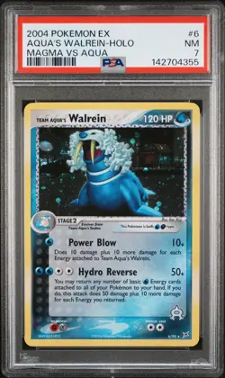 2004 POKEMON EX TEAM MAGMA VS TEAM AQUA #6 TEAM AQUA'S WALREIN-HOLO PSA 7 - Image 1