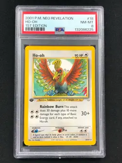 Pokemon 2001 Ho-Oh 1st 18/64 Neo PSA 8 - Image 1