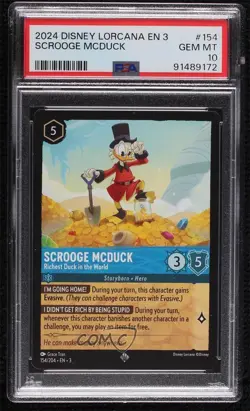 2023 Disney Lorcana - Into The Inklands 3 Scrooge McDuck #154 PSA 10 GEM MT - Image 1
