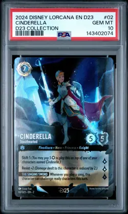 2024 DISNEY LORCANA EN D23-D23 EXPO PROMO #02 CINDERELLA - STOUTHEARTED PSA 10 - Image 1