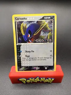 Pokemon Card - Carvanha Deoxys 56/107 Common Reverse Holo Stamped MP-f - Image 1