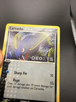 Pokemon Card - Carvanha Deoxys 56/107 Common Reverse Holo Stamped MP-f - Image 2