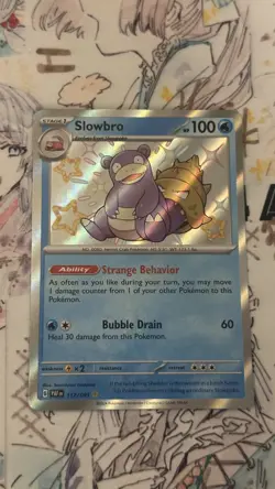 Slowbro 117/091 SV: Paldean Fates Holo Baby Shiny NM Pokemon Card - Image 1