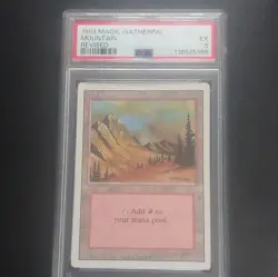1994 Magic the Gathering Revised Mountain PSA 5 Land Card English Douglas Shuler - Image 1