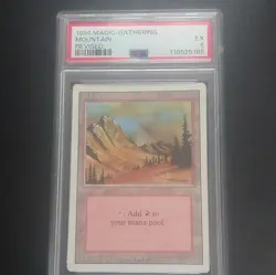 1994 Magic the Gathering Revised Mountain PSA 5 Land Card English Douglas Shuler - Image 2