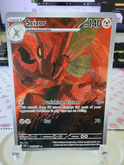 Scizor Pokemon TCG Sv03: Obsidian Flames Holo Illustration Rare Card 205/197 -NM - Image 3