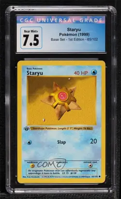 Staryu Shadowless 1st Ed. Pokemon Base Set CGC 7.5 1999 - Image 1