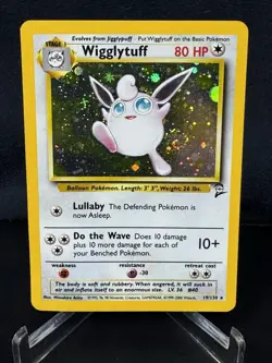 Wigglytuff 19/130 Holo Rare Base Set 2 Pokemon Card NM - Image 1