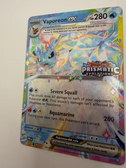 Vaporeon ex 023/131 Prismatic Evolutions Pokemon Card Holo NM Stamped - Image 2