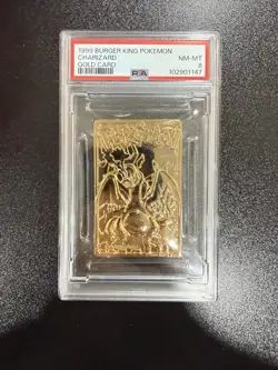 1999 BURGER KING POKEMON GOLD CARDS CHARIZARD PSA 8 - Image 1