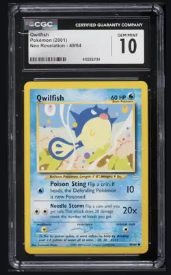 Pokemon TCG Qwilfish Card Neo Revelation 49/64 Cgc10 - Image 1