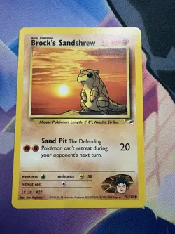 Pokemon TCG Brock's Sandshrew Gym Heroes 71/132 Unlimited Common Card NM - Image 1