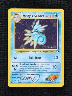 Misty's Seadra (Prerelease) Holo Pokemon Gym Heroes #9 2000 - Image 1