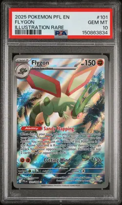 2025 POKEMON PFL EN-PHANTASMAL FLAMES ILLUSTRATION RARE #101 FLYGON PSA 10 - Image 1