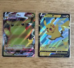 Pikachu VMAX SWSH062 + Pikachu V Celebrations Promo Pokemon NM - Image 1