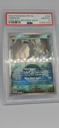 Pokemon Umbreon 059/131 Prismatic Evolutions Poke Ball Holo PSA 10 English - Image 1