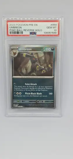 Pokemon Umbreon 059/131 Prismatic Evolutions Poke Ball Holo PSA 10 English - Image 2