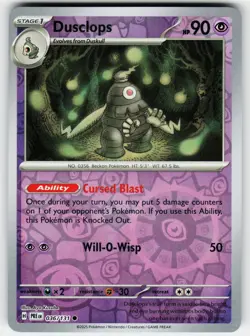 Dusclops 036/131 Common SV: Prismatic Evolutions Pokemon Reverse Holo Near Mint - Image 1