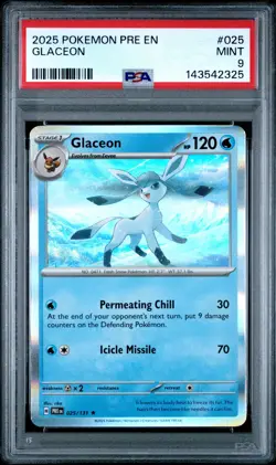 2025 POKEMON PRE EN-PRISMATIC EVOLUTIONS #025 GLACEON PSA 9 - Image 1