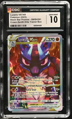 Pokemon GRADED Lucario VSTAR SWSH291 Crown Zenith ETB BSP 10 CGC - Image 1