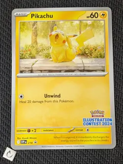 Pikachu SVP 214 - Illustration Contest 2024 Black Star Promo Pokemon TCG NM - Image 1