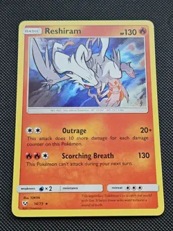 Reshiram 14/73 Holo Rare Pokemon Shining Legends NM - Image 1