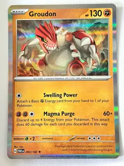 Groudon 093/182 Holo Rare Paradox Rift Pokemon TCG - Pack Fresh - Near Mint NM - Image 1