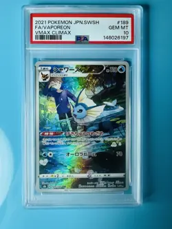 PSA 10 GEM MINT Pokemon Vaporeon CHR 189/184 VMAX Climax Japanese - Image 1