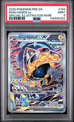 2025 POKEMON PRISMATIC EVOLUTIONS SPECIAL ILLUSTRATION RARE IRON HANDS EX PSA 9 - Image 1
